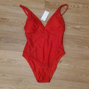 Red Knit Swimsuit Splendid Size 8